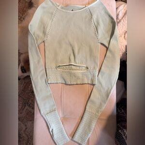 Free People Movement Mint Green Long Sleeve Crop Top